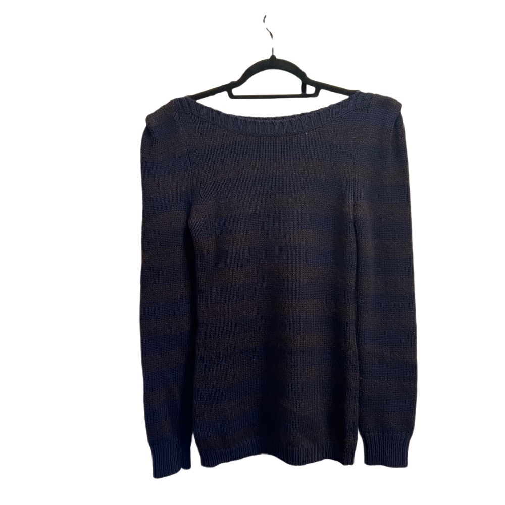 Vintage Vince Striped Sweater with Shoulder Detail